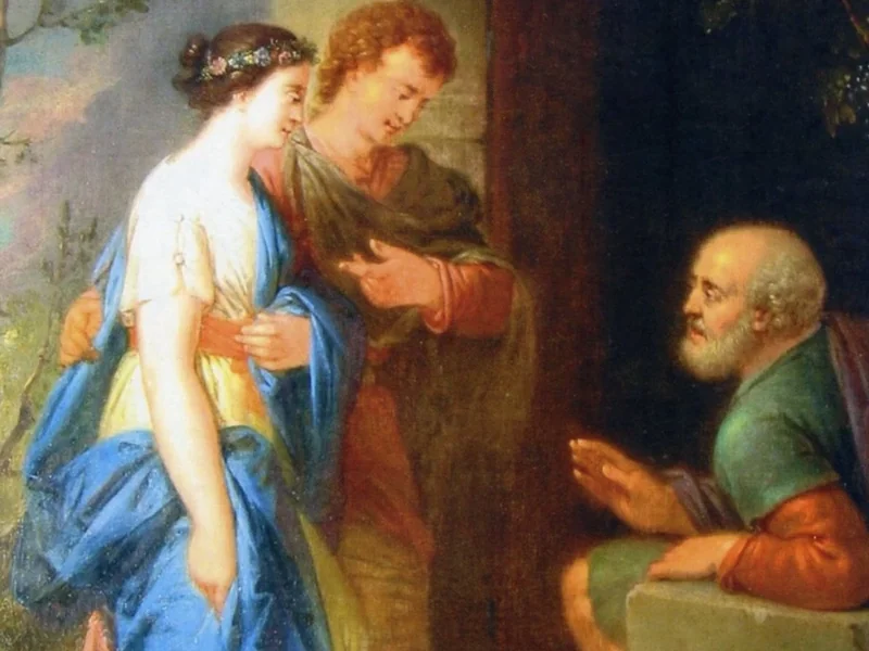 1725-Christian Bernhard Rode - Dafni conduce la sua Fillide davanti al padre